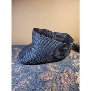Bioworld Women's Black Paper Straw Adjustable Visor- NWT